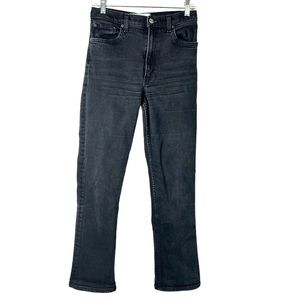 Reformation Liza High Rise Straight Jeans Black Denim size 30 Dark Wash Denim